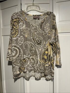 Chico's Paisley V-Neck Top